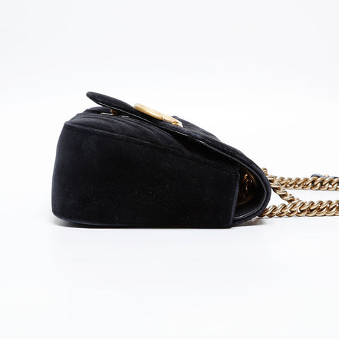 GUCCI GG Marmont Velour Chain Shoulder Bag black WS20243