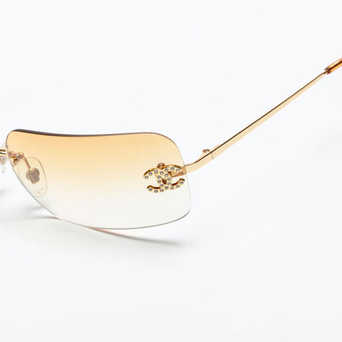 シャネル CHANEL リムレス ココマーク サングラス オレンジ WS20246