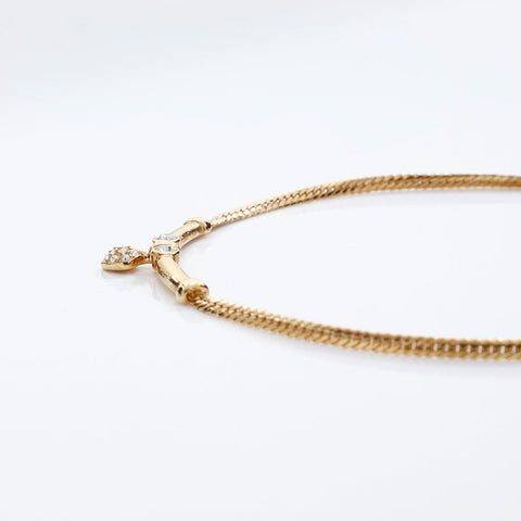 Christian Dior Rhinestone Necklace gold WS20256
