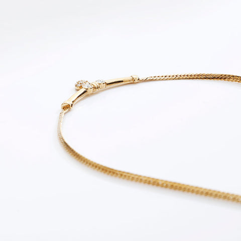 Christian Dior Rhinestone Necklace gold WS20256