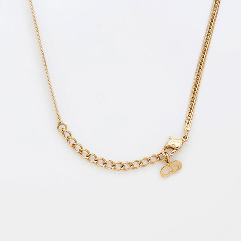 Christian Dior Rhinestone Necklace gold WS20256
