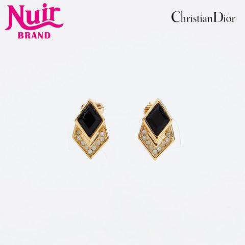 Christian Dior Rhinestone Earring gold WS20258