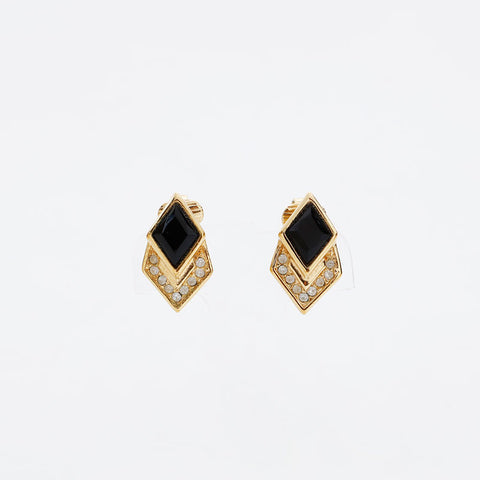 Christian Dior Rhinestone Earring gold WS20258