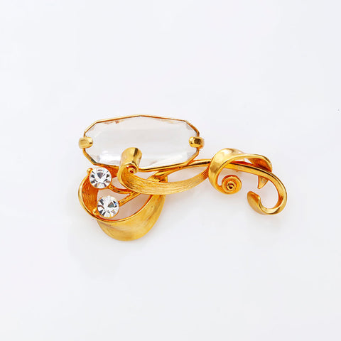 クリスチャンディオール Christian Dior ラインストーン ブローチ ゴールド WS20260