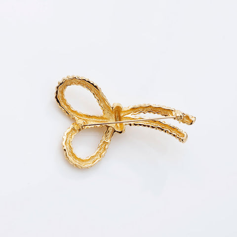 クリスチャンディオール Christian Dior リボン ブローチ ゴールド WS20261