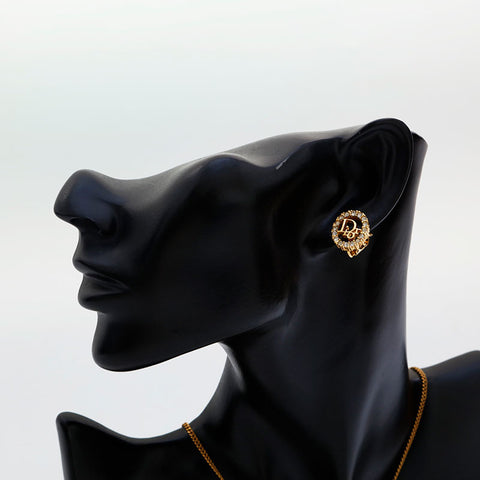 Christian Dior Rhinestone Necklace gold WS20266