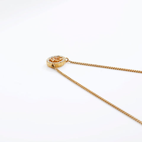 Christian Dior Rhinestone Necklace gold WS20266