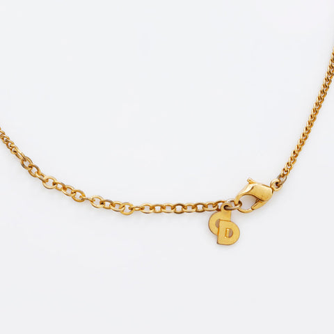 Christian Dior Rhinestone Necklace gold WS20266