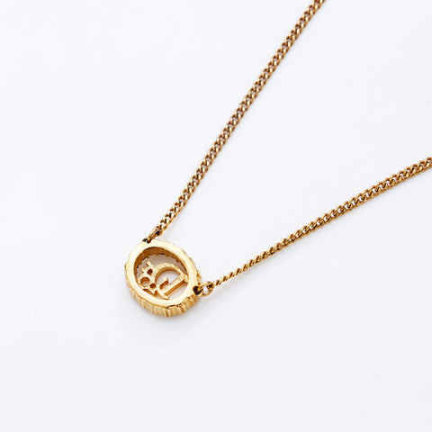 Christian Dior Rhinestone Necklace gold WS20266
