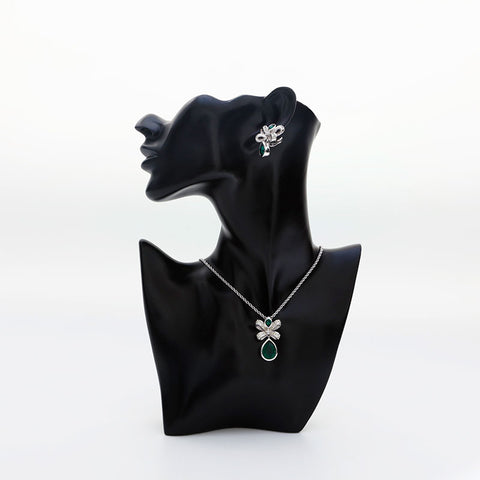Christian Dior Rhinestone Necklace Silver WS20267