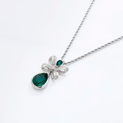Christian Dior Rhinestone Necklace Silver WS20267
