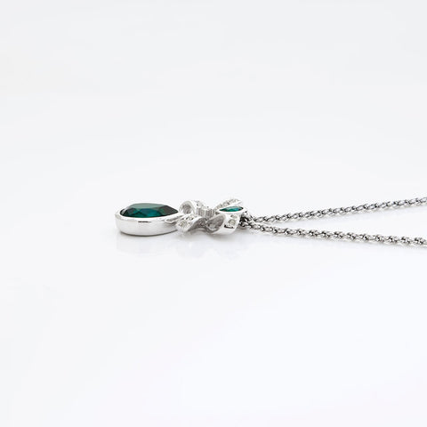 Christian Dior Rhinestone Necklace Silver WS20267