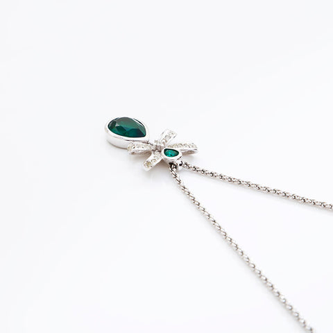 Christian Dior Rhinestone Necklace Silver WS20267