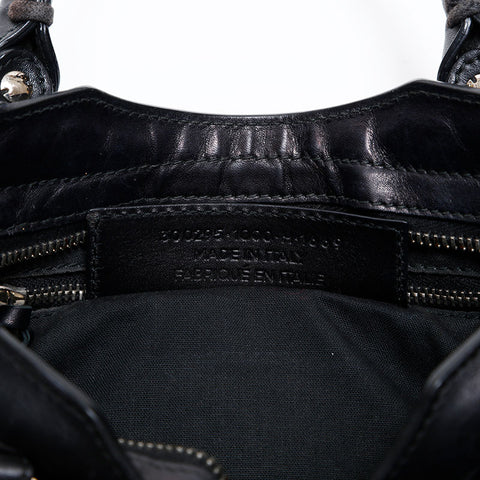 BALENCIAGA Leather Braided Nanocity Mini Shoulder Bag black WS20270