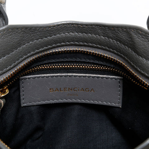 BALENCIAGA Leather Metallic Edge Mini City 2way Shoulder Bag gray WS20271