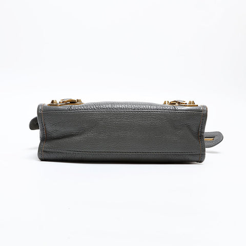 BALENCIAGA Leather Metallic Edge Mini City 2way Shoulder Bag gray WS20271