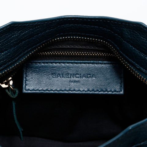 BALENCIAGA Leather Metallic Edge Mini City 2way Shoulder Bag green WS20272