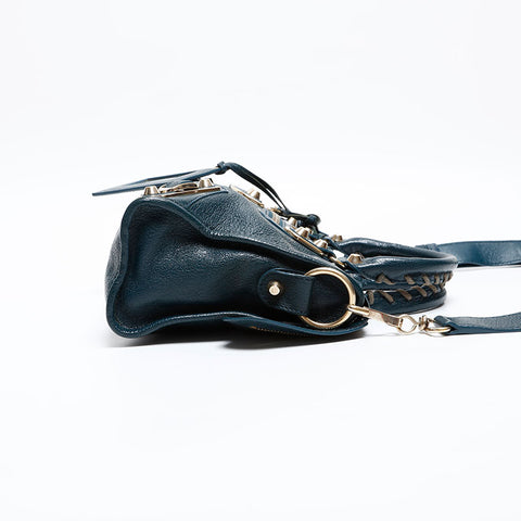 BALENCIAGA Leather Metallic Edge Mini City 2way Shoulder Bag green WS20272