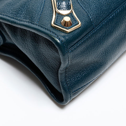 BALENCIAGA Leather Metallic Edge Mini City 2way Shoulder Bag green WS20272