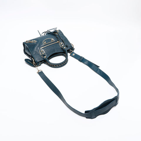 BALENCIAGA Leather Metallic Edge Mini City 2way Shoulder Bag green WS20272