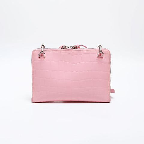 BALENCIAGA Embossed Leather Neo Classic City Shoulder Bag pink WS20276