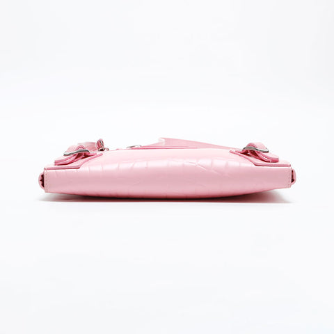 BALENCIAGA Embossed Leather Neo Classic City Shoulder Bag pink WS20276