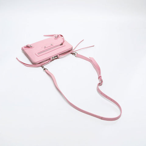 BALENCIAGA Embossed Leather Neo Classic City Shoulder Bag pink WS20276