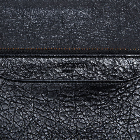 BALENCIAGA Chain Leather Giant Wallet Shoulder Bag black WS20277