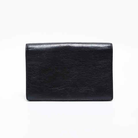 BALENCIAGA Chain Leather Giant Wallet Shoulder Bag black WS20277