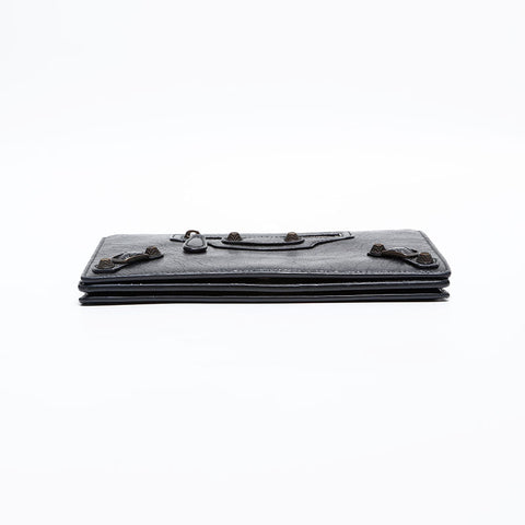 BALENCIAGA Chain Leather Giant Wallet Shoulder Bag black WS20277