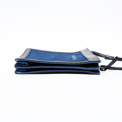 BALENCIAGA Denim Logo Shoulder Bag Navy WS20278