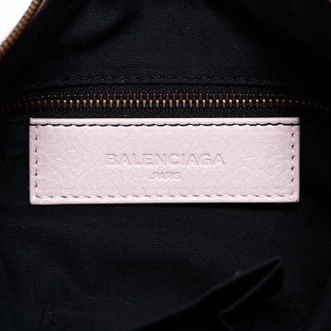 BALENCIAGA Leather Motocross Flats Shoulder Bag pink WS20279