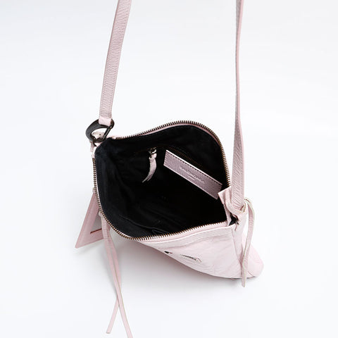 BALENCIAGA Leather Motocross Flats Shoulder Bag pink WS20279