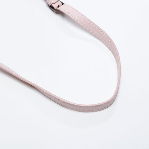BALENCIAGA Leather Motocross Flats Shoulder Bag pink WS20279