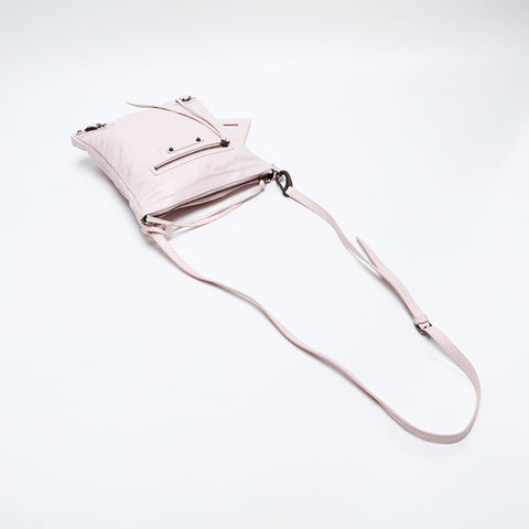 BALENCIAGA Leather Motocross Flats Shoulder Bag pink WS20279
