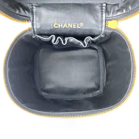 シャネル CHANEL バニティバッグ  1996-1997年 ハンドバッグ ラムスキン ブラック WS2028