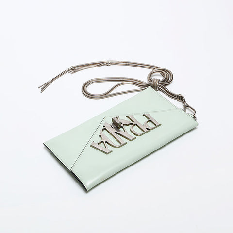 PRADA Logo clutch bag Handbag green WS20282
