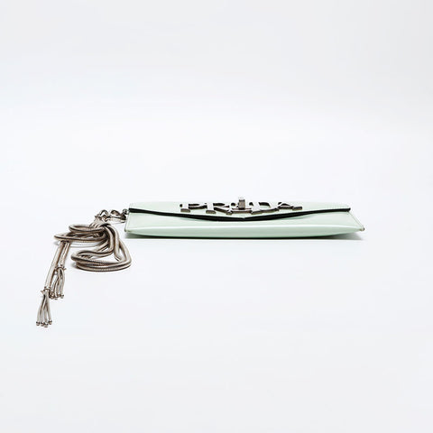 PRADA Logo clutch bag Handbag green WS20282
