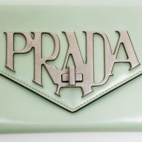 PRADA Logo clutch bag Handbag green WS20282