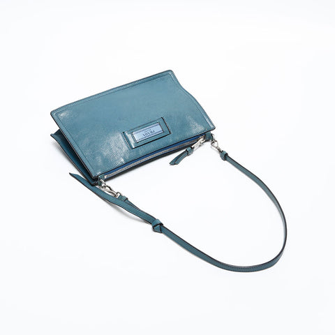 PRADA leather logo Shoulder Bag blue WS20283