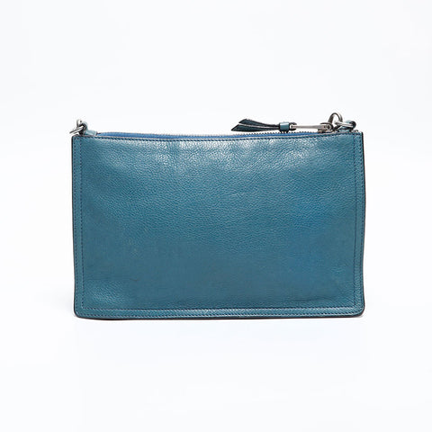 PRADA leather logo Shoulder Bag blue WS20283