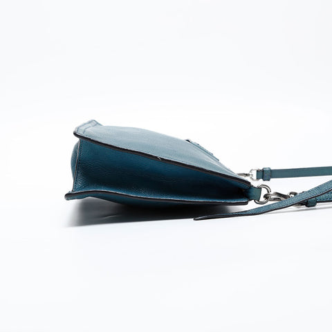 PRADA leather logo Shoulder Bag blue WS20283