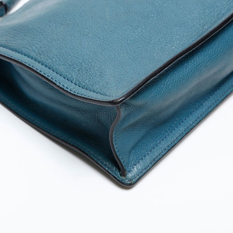 PRADA leather logo Shoulder Bag blue WS20283