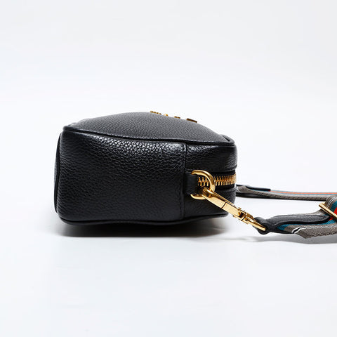 PRADA Leather Camera Bag Shoulder Bag black WS20285