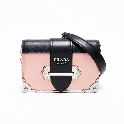 PRADA Leather Cahier Shoulder Bag pink WS20286
