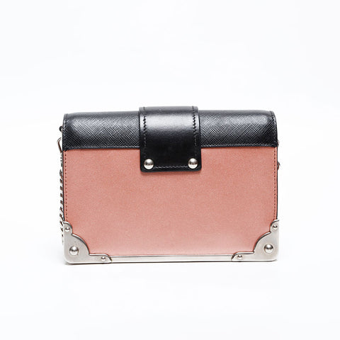 PRADA Leather Cahier Shoulder Bag pink WS20286