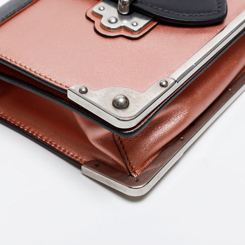 極美品 プラダ PRADA レザー カイエ ショルダーバッグ ピンク WS20286