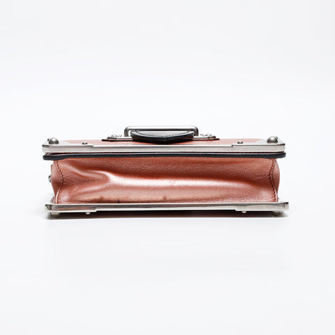 PRADA Leather Cahier Shoulder Bag pink WS20286