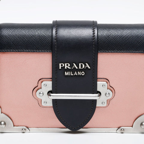 PRADA Leather Cahier Shoulder Bag pink WS20286