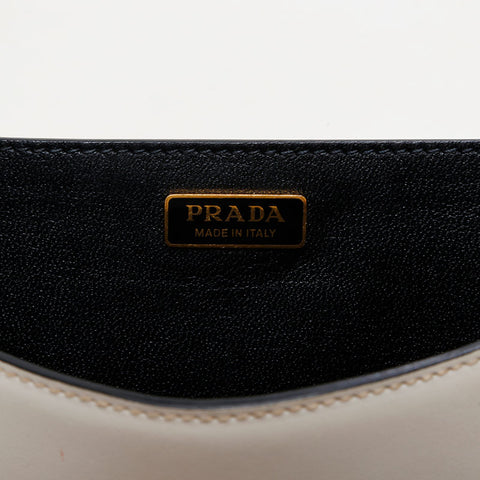 PRADA Leather Cahier Charm Icon Shoulder Bag white WS20287